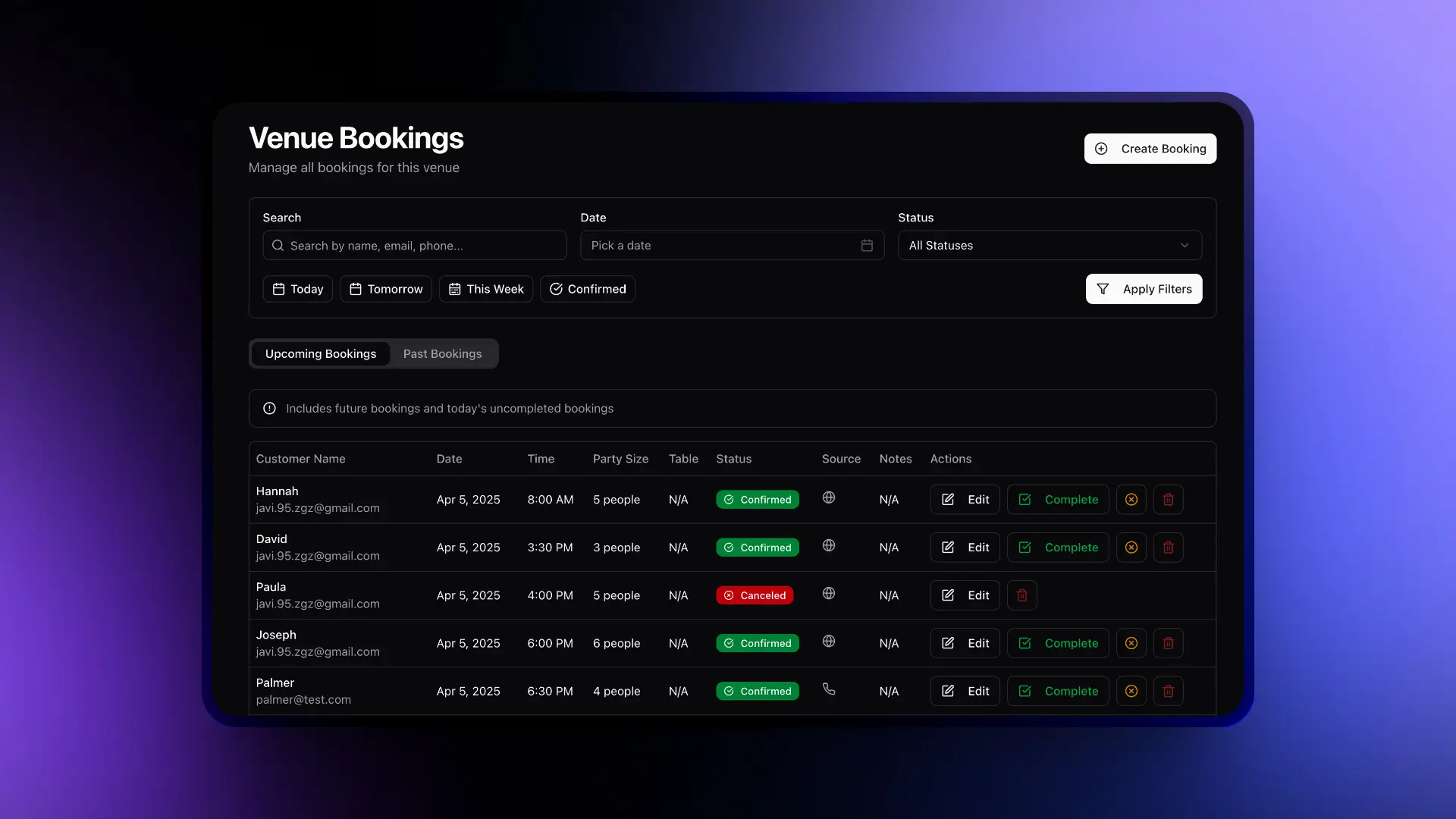 Effortless Reservation Management - Bookings Management